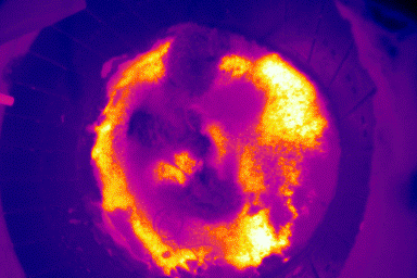 高炉炉内红外热像图