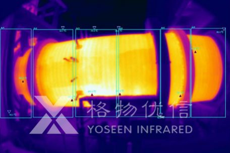 红外热像仪监控下回转窑部分区域红外热像图