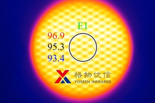 使用红外热像仪近距离拍摄铁丝网