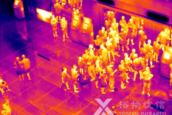格物优信红外热像仪拍摄的人群检疫热像图