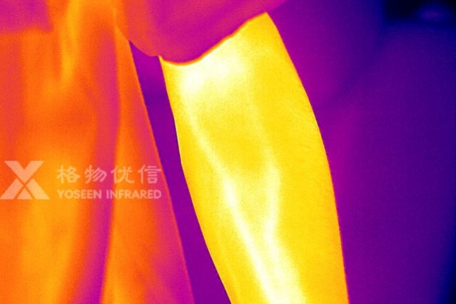 格物优信红外热像仪拍摄的人体胳膊热像图