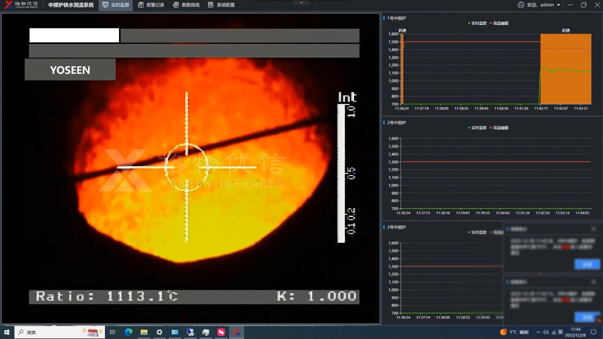 中频炉炉内铁水连续测温系统